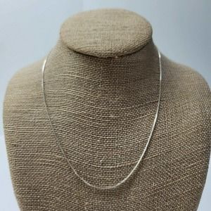 Sterling Silver Necklace  Box Chain 925 18" Spring Ring